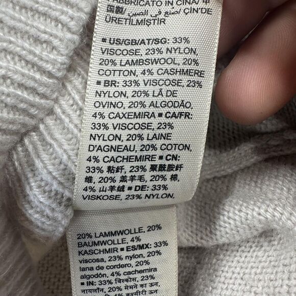 Goodthreads Sweater Womens S Beige Hi Low Hem Tunic Long Sleeve Cashmere Blend - Picture 5 of 9